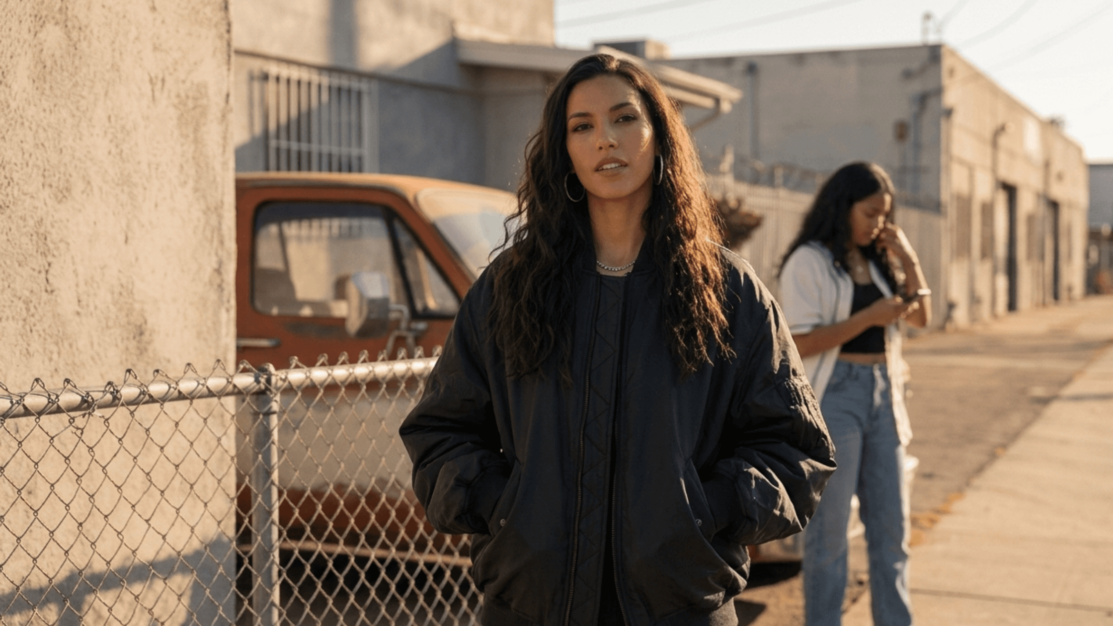 Nemesis S01 Stephanie Sigman Black Leather Bomber Jacket