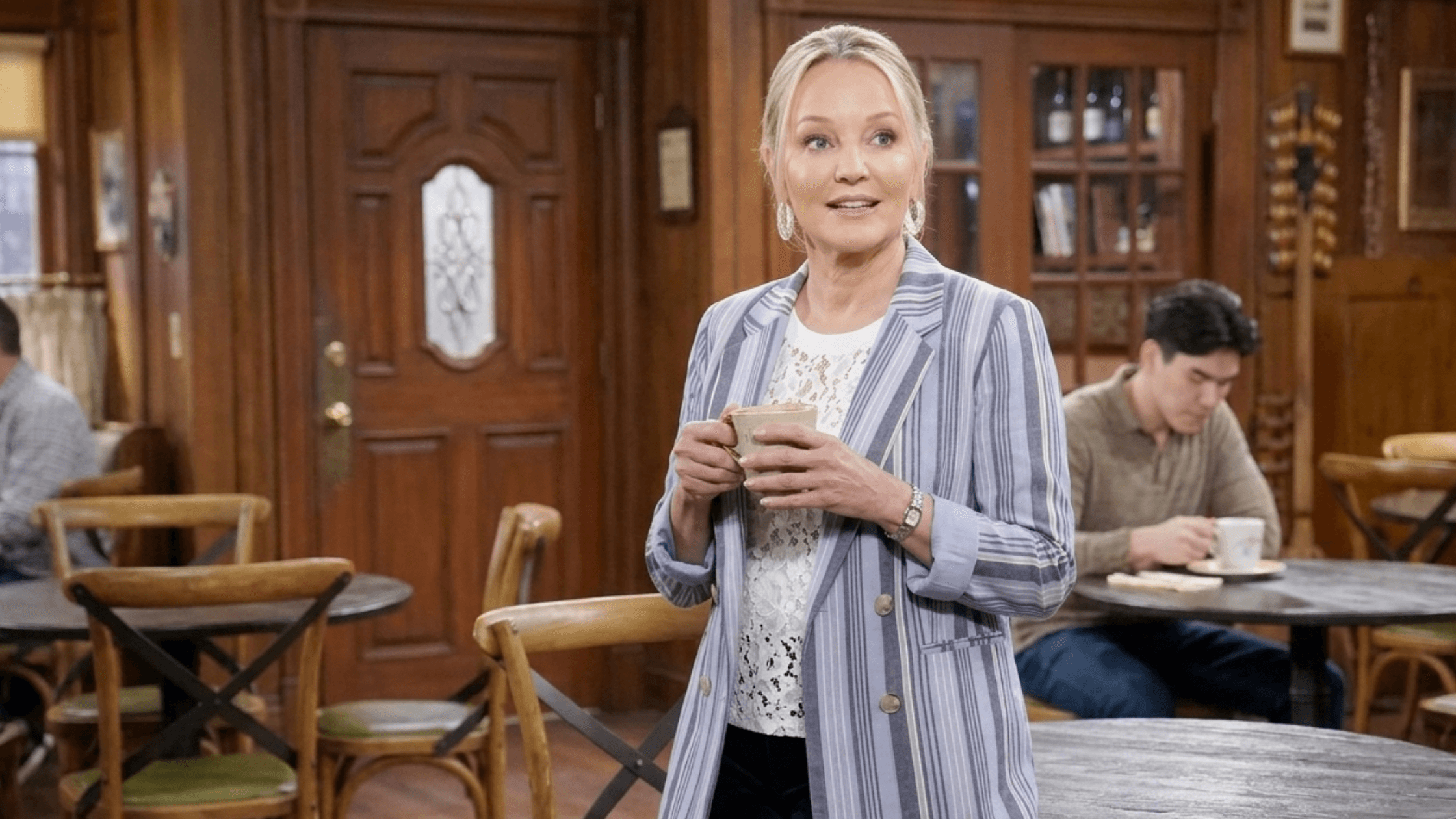 The Young and the Restless Sharon Newman Blue Striped Blazer